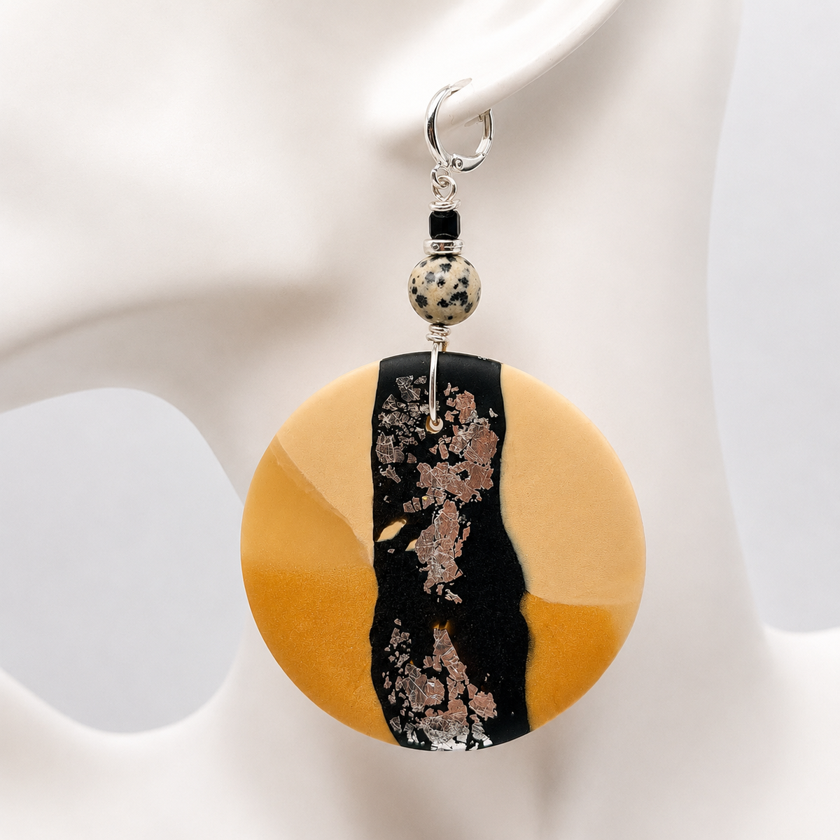 Gilded Noir Statement Earrings