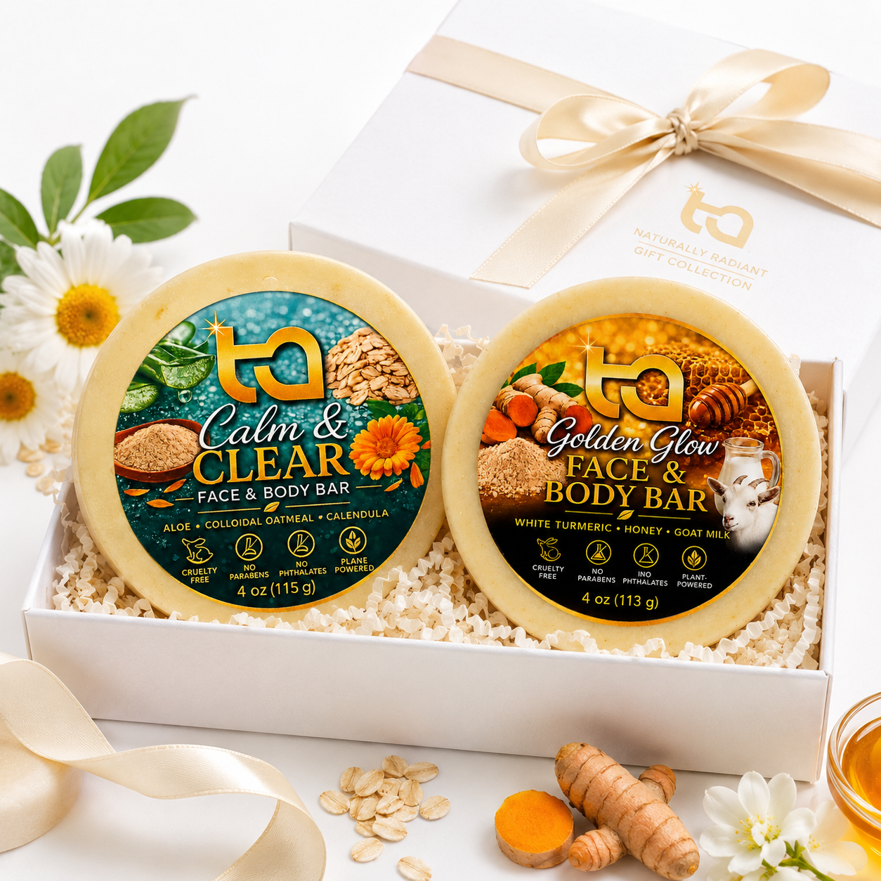 Golden Glow Face and Calm & Clear Gift Set