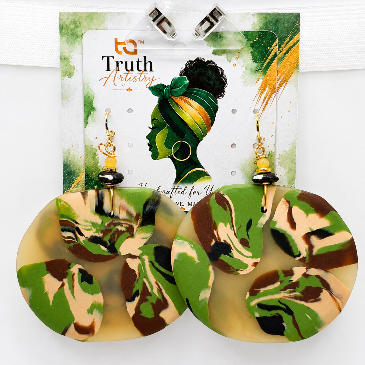 Camo Unmatched Statement Earrings