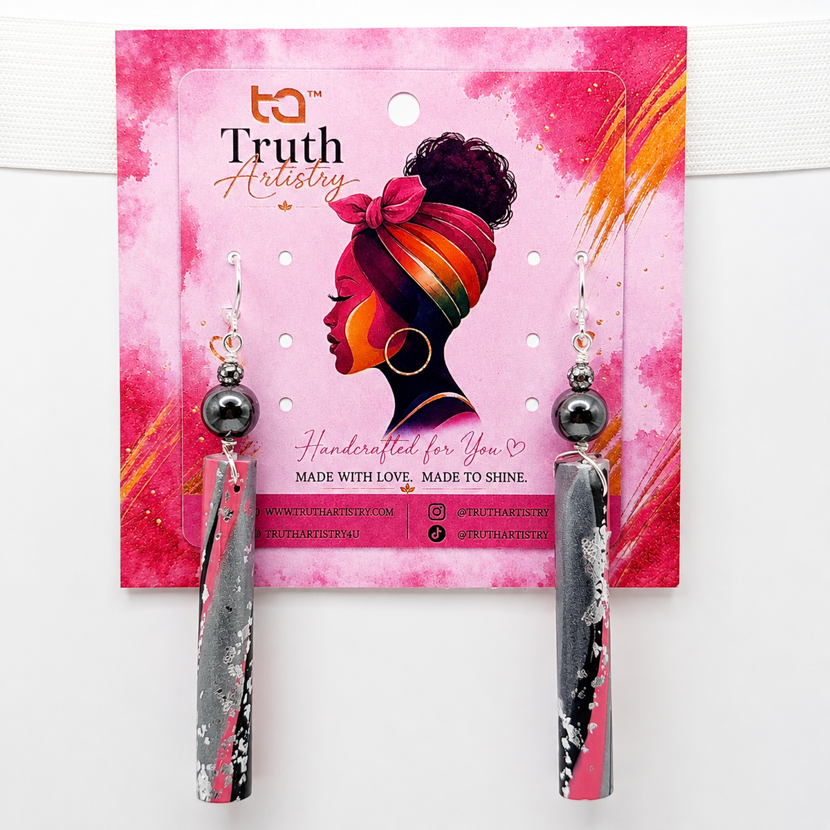 Pink Energy Stiletto Statement Earrings